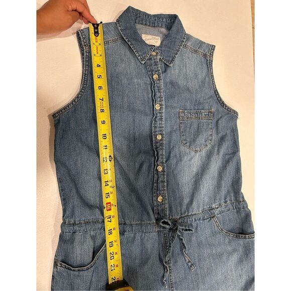 Universal Thread Womens dress Size S Sleeveless Button Up Blue Chambray Denim - Picture 5 of 9